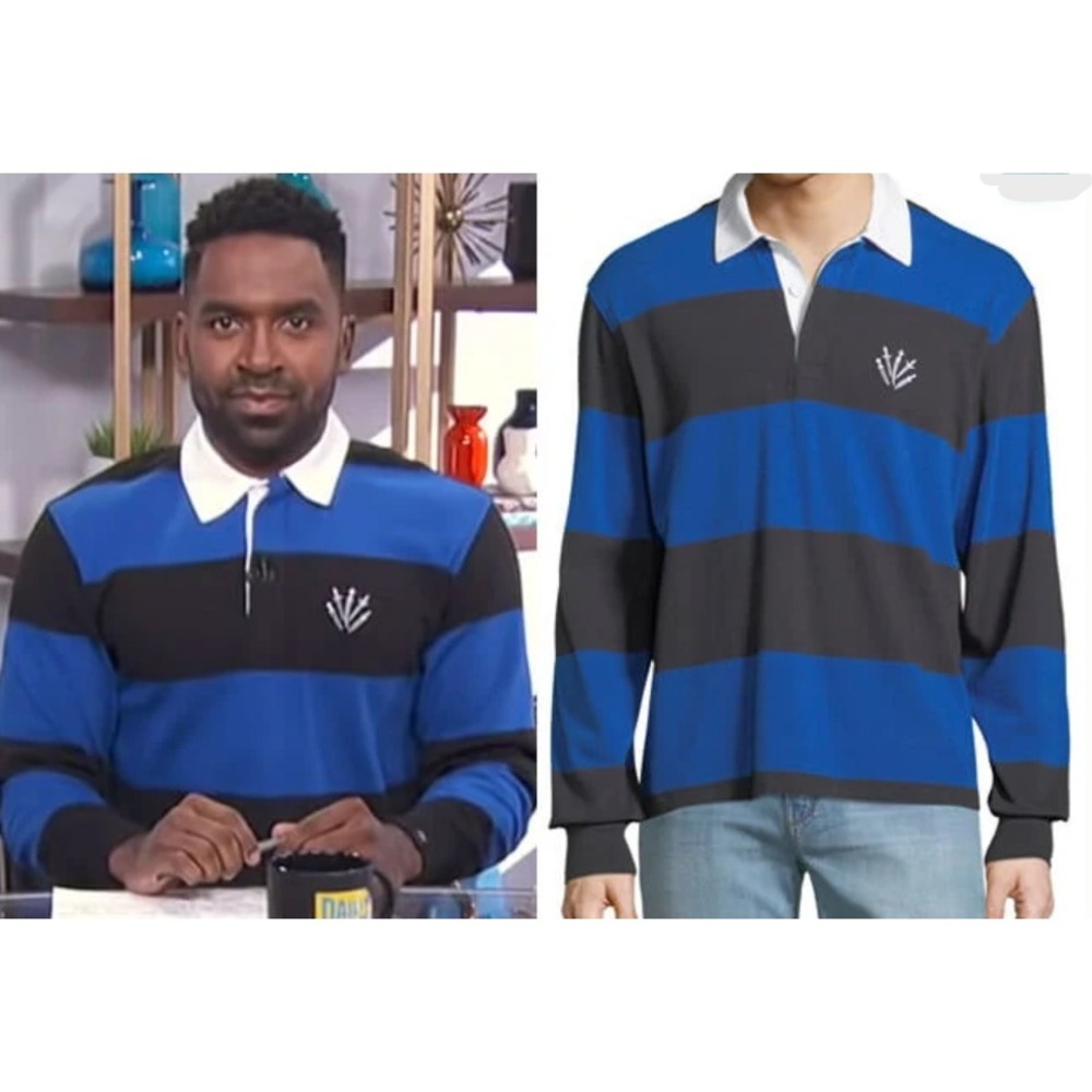 Rag & Bone Striped Rugby Polo Shirt Sz Small Blokecore ASO Grown-ish and E! News